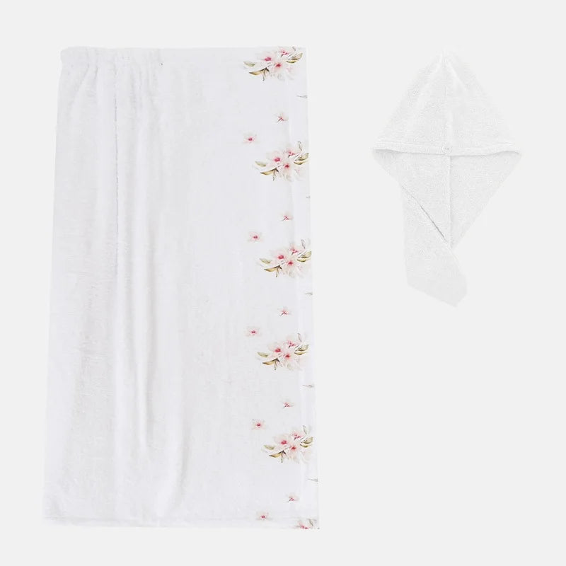 Women’s Bath Wrap Towel - Roses Style