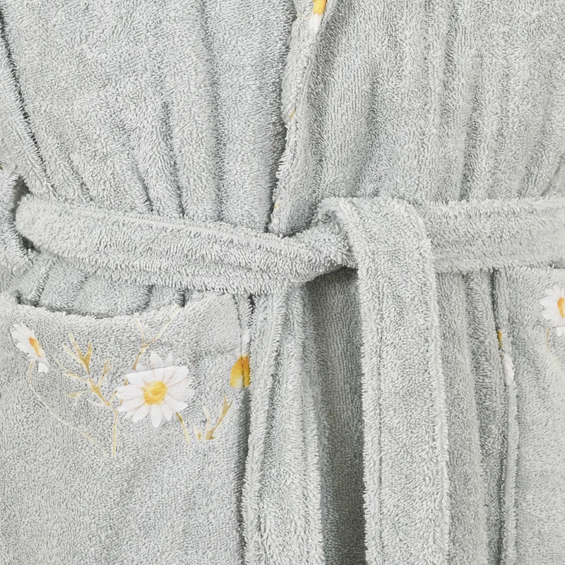 Premium Daisies Printed Cotton Bathrobe