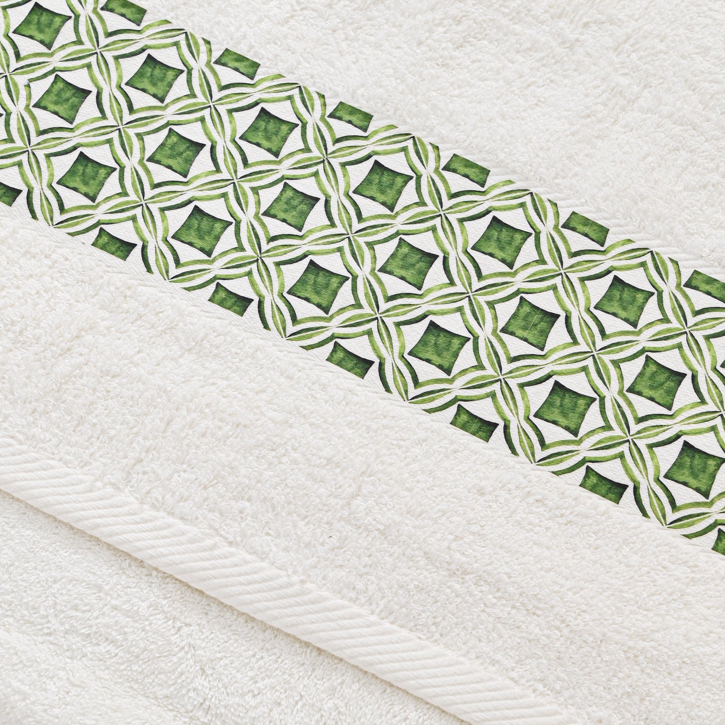 Green Tile Design 2 - Towel Set 3 Pieces