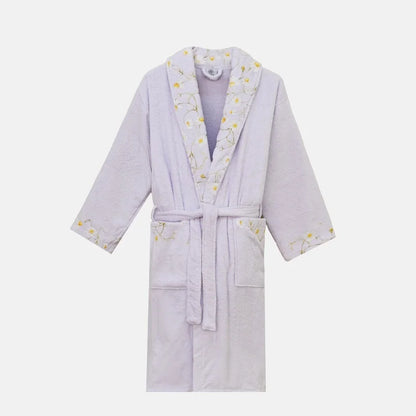 Premium Daisies Printed Cotton Bathrobe