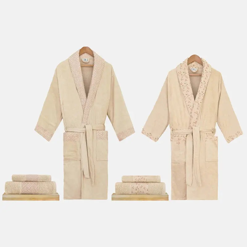 Premium First Bathrobe and Towel Set (6 Pieces)