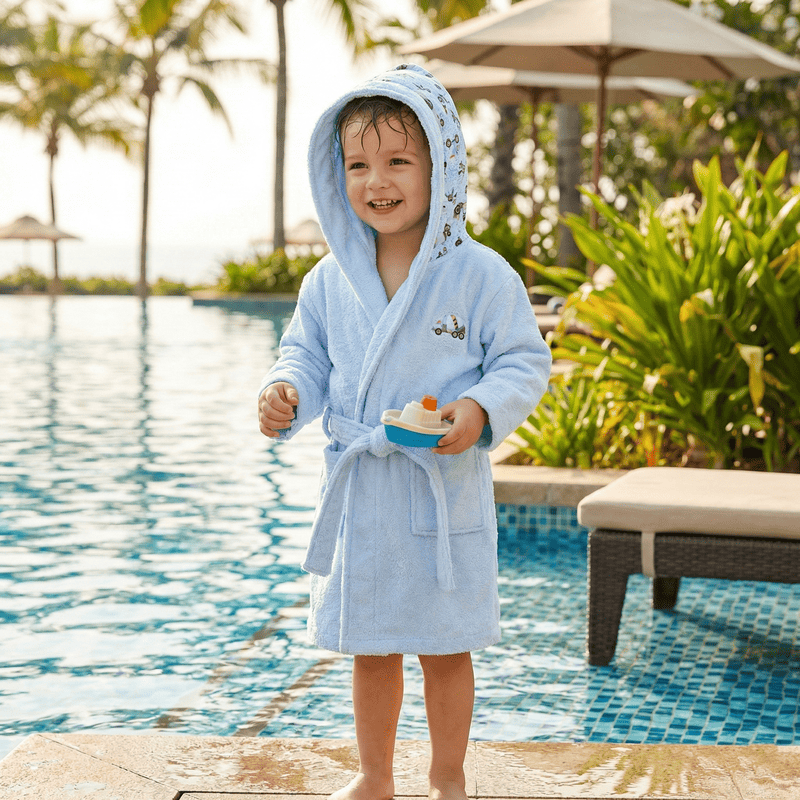 Kids Printed Hooded Bathrobe