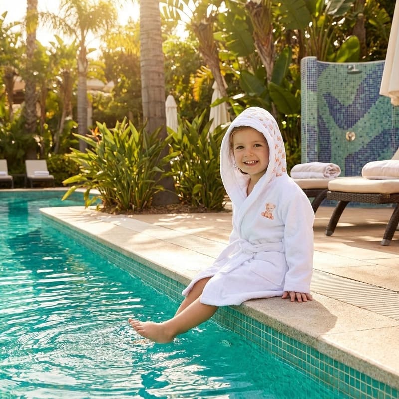 Kids Printed Hooded Bathrobe