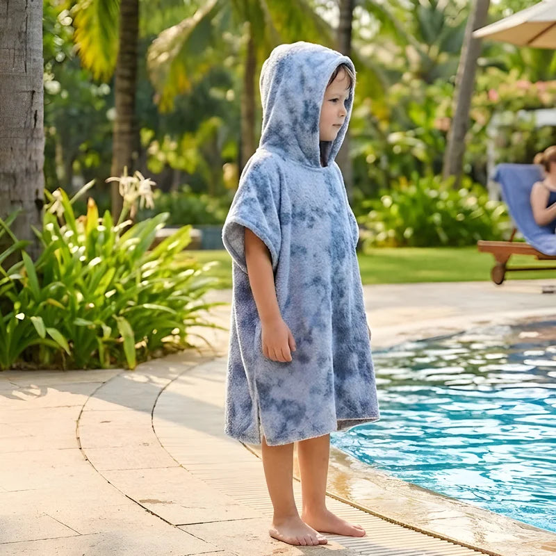 Kids Tie-Dye Hooded Poncho Towel