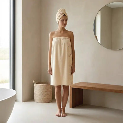 Women’s Bath Wrap Towel - Roses Style