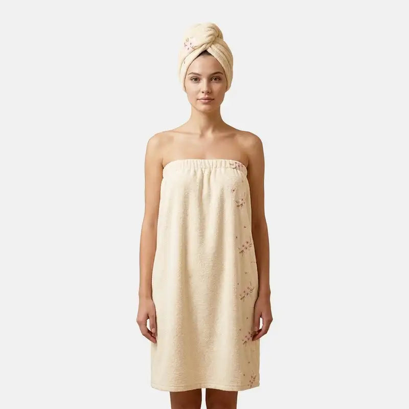 Women’s Bath Wrap Towel - Roses Style