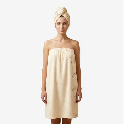 Women’s Bath Wrap Towel - Roses Style