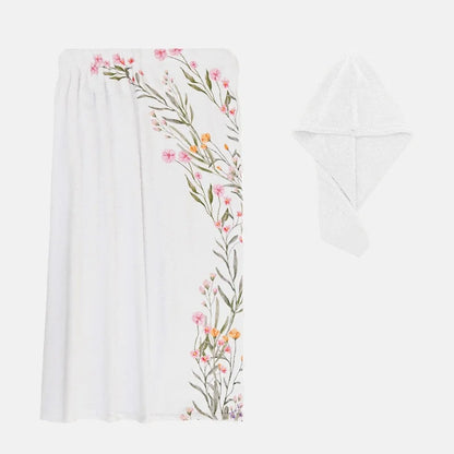 Women’s Bath Wrap Towel - Floral Side Style