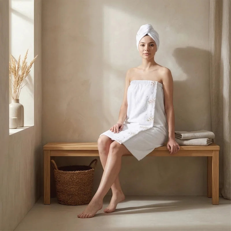 Women’s Bath Wrap Towel - Roses Style