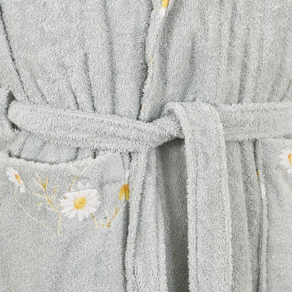 Premium Daisies Printed Cotton Bathrobe