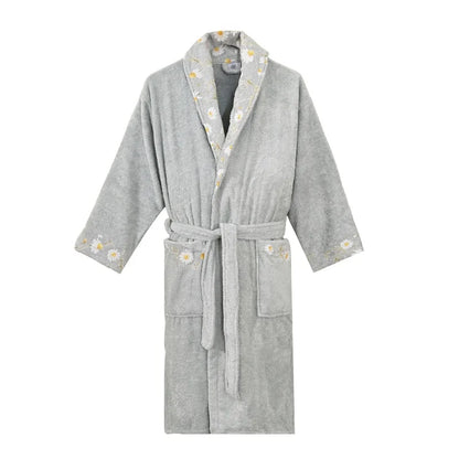 Premium Daisies Printed Cotton Bathrobe