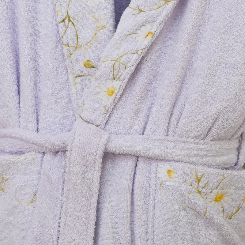 Premium Daisies Printed Cotton Bathrobe