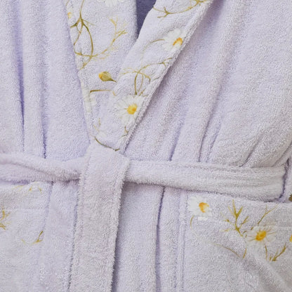 Premium Daisies Printed Cotton Bathrobe