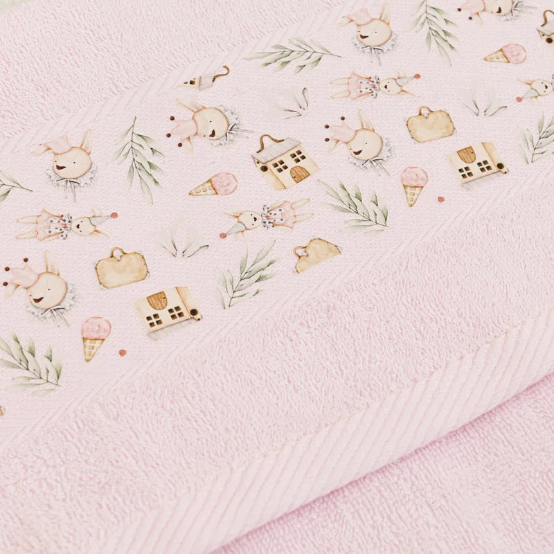 Kids Girl Bath & School Towel Set – 6 Pieces (30 × 50 cm)