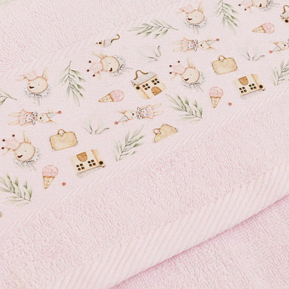 Kids Girl Bath & School Towel Set – 6 Pieces (30 × 50 cm)
