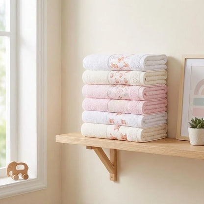 Kids Girl Bath & School Towel Set – 6 Pieces (30 × 50 cm)