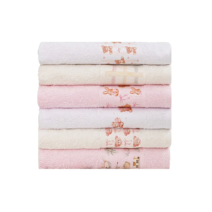 Kids Girl Bath & School Towel Set – 6 Pieces (30 × 50 cm)