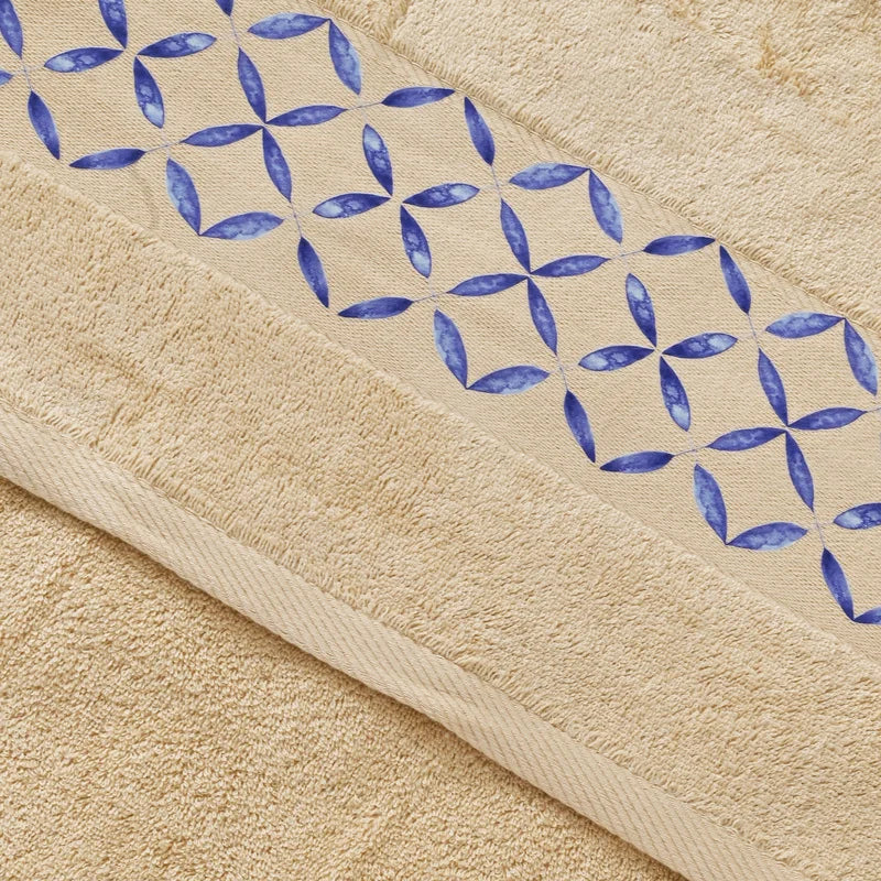 Blue Tile Design 1 - Towel Set 3 Pieces