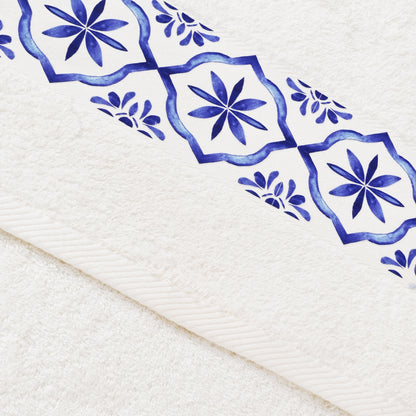 Blue Tile Design 2 - Towel Set 3 Pieces