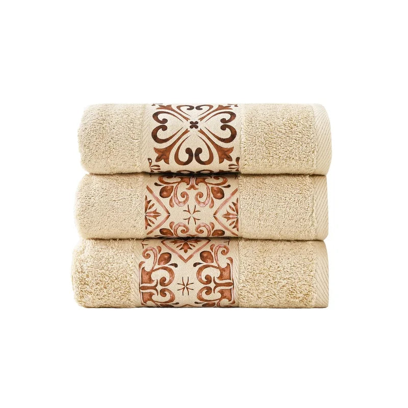 Brown Tile Design 1 - Towel Set 3 Pieces