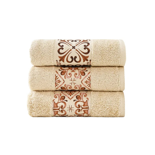Brown Tile Design 1 - Towel Set 3 Pieces