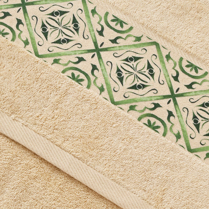 Green Tile Design 1 - Towel Set 3 Pieces