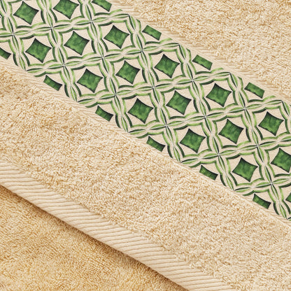 Green Tile Design 1 - Towel Set 3 Pieces