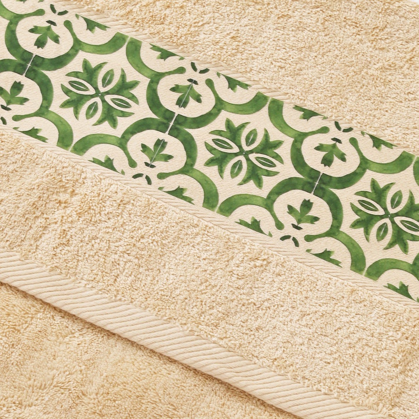 Green Tile Design 1 - Towel Set 3 Pieces
