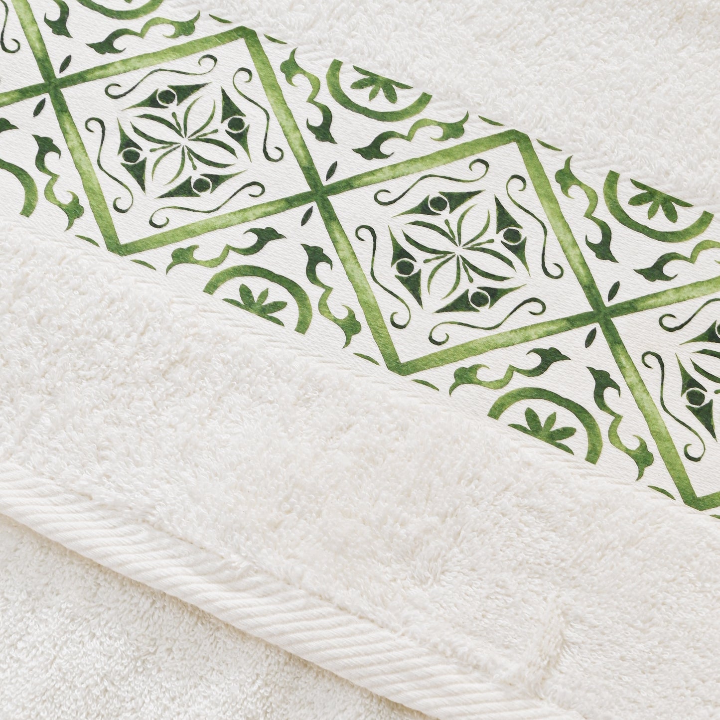 Green Tile Design 2 - Towel Set 3 Pieces