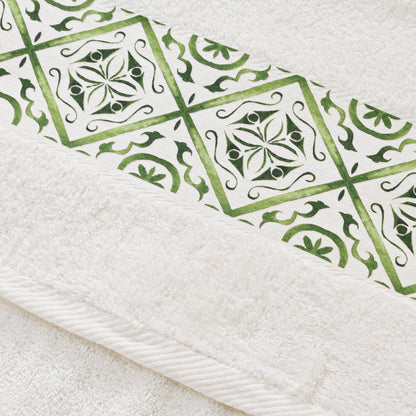 Green Tile Design 2 - Towel Set 3 Pieces