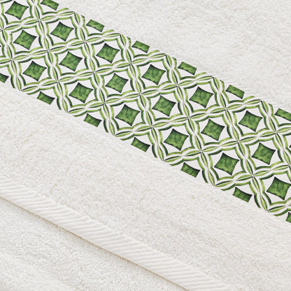 Green Tile Design 2 - Towel Set 3 Pieces