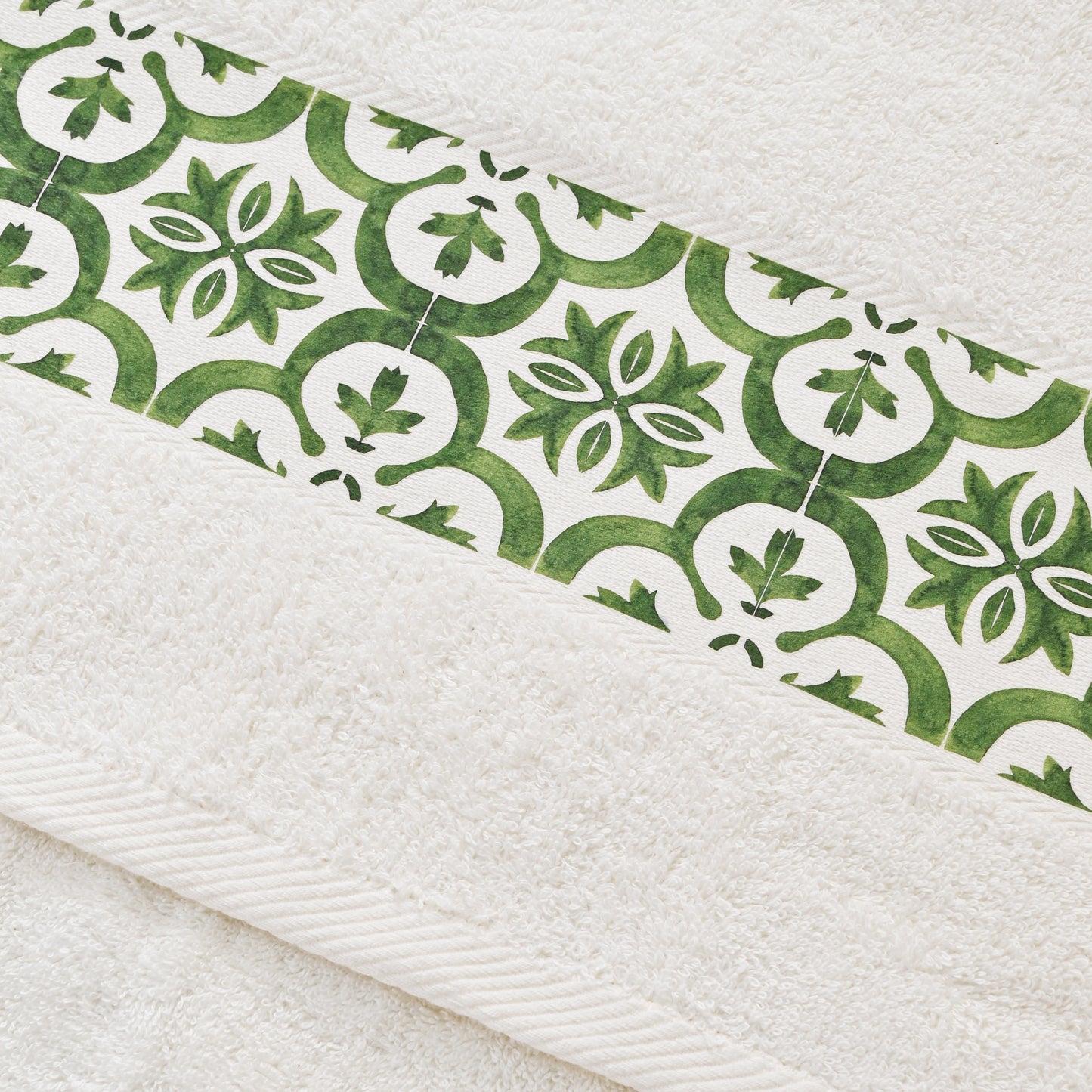 Green Tile Design 2 - Towel Set 3 Pieces