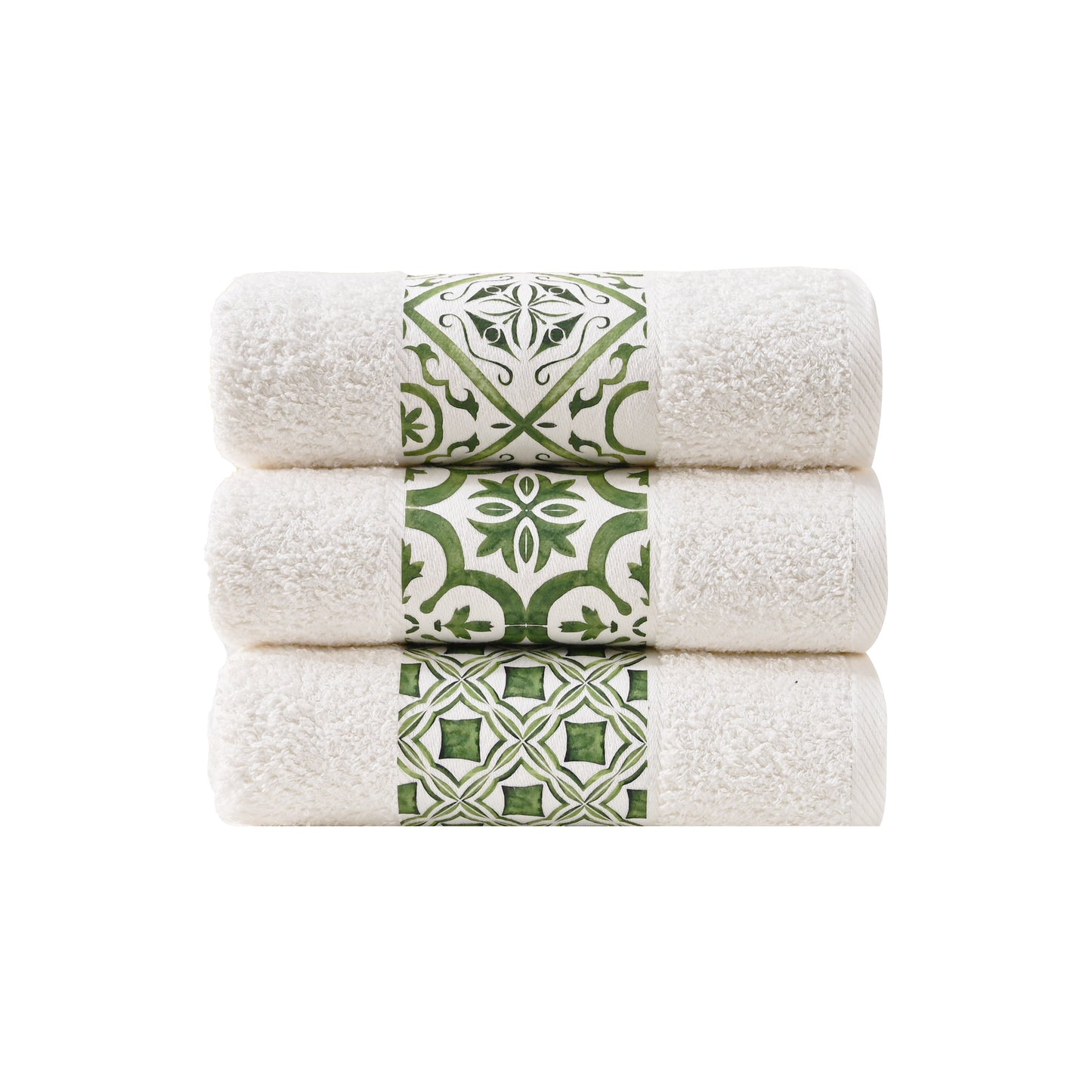 Green Tile Design 2 - Towel Set 3 Pieces