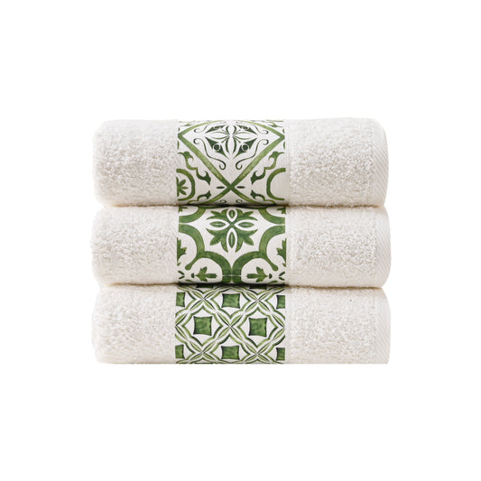 Green Tile Design 2 - Towel Set 3 Pieces