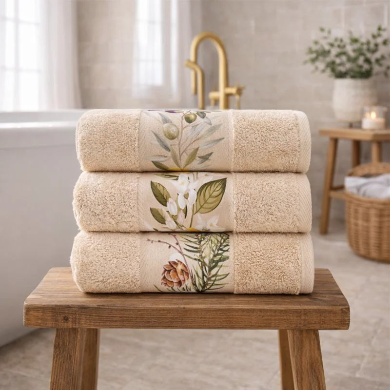 Olive-Lemon 1 - Towel Set 3 Pieces