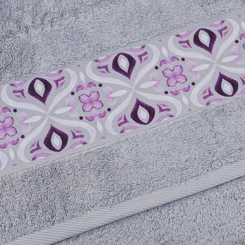 Purple Tile Design - Towel Set 3 Pieces
