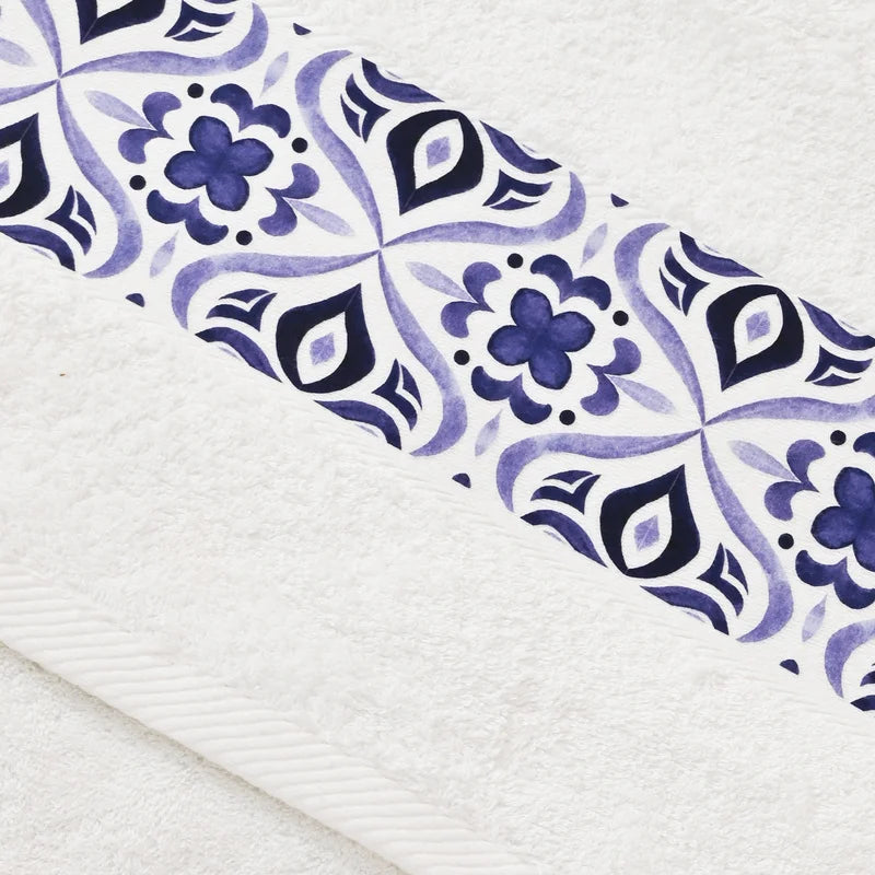 Navy Tile Design 2 - Towel Set 3 Pieces