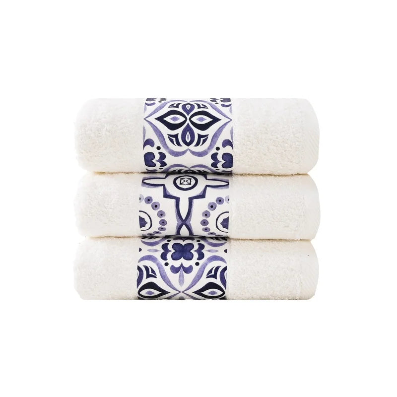 Navy Tile Design 2 - Towel Set 3 Pieces